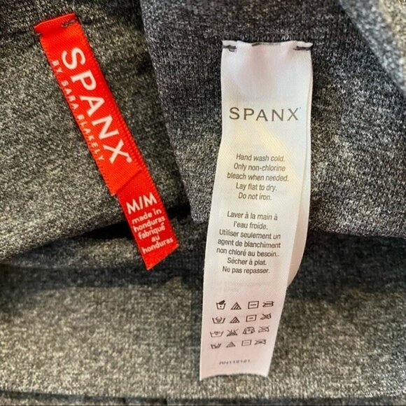 Spanx Look At Me Now Seamless Leggings Heather Charcoal Gray size Medium - Picture 5 of 9